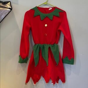 Festive Red and Green Elf Costume adult small